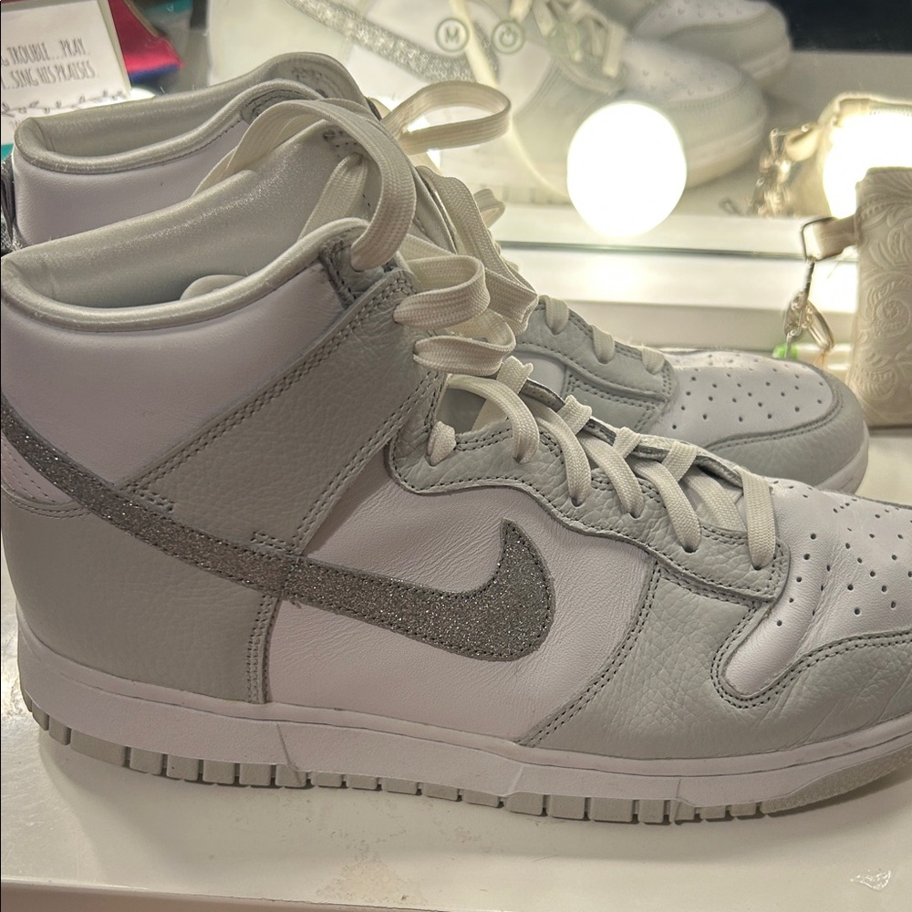 Nike Women's Gray and White Sneakers